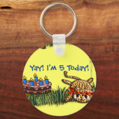 Porte-clés Safari Ultra mignonne Leopard Invitations d'annive (Recto)