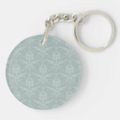 Porte-clés Sage Green Elegant Damask Porte - clé personnalisé (Dos)