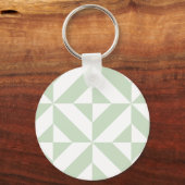 Porte-clés Sage Green Geometric Deco Cube Pattern (Recto)