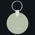 Porte-clés Sage Green Minimaliste Moderne Monogramme Élégant<br><div class="desc">Découvrez notre collection moderne minimaliste de monogramme Sage Green : Élégez votre esthétique avec une sophistication sereine et une élégance intemporelle. Notre collection présente des designs minimalistes dans une teinte verte sage et tranquille, complétés par des monogrammes raffinés adaptés à votre style personnel. De la papeterie polie aux accessoires polyvalents,...</div>
