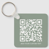 Porte-clés Sage Green QR Code & Business Logo Promotion (Recto)