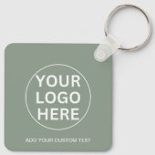 Porte-clés Sage Green QR Code & Business Logo Promotion (Dos)