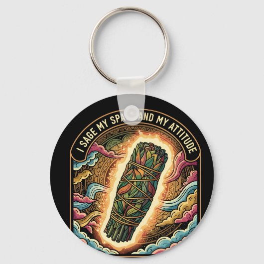 Porte-clés Sage My Space and My Attitude Smudging Cleansing A (Verso)