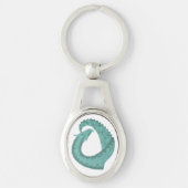 Porte-clés Sage vert coeur dragon sur blanc (Devant)