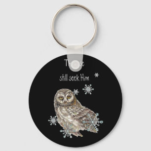 Porte-clés Sages Cherchent Encore Lui Citation Hibou Oiseau