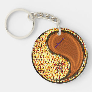 Porte-clés Sagittaire et tigre de bois