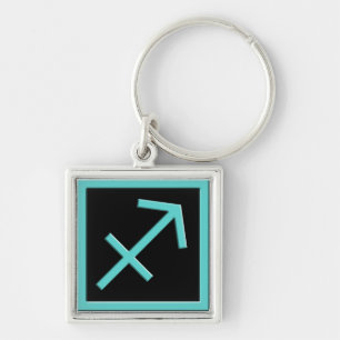 Porte-clés Sagittarius Aqua Zodiac Design Premium Keychain
