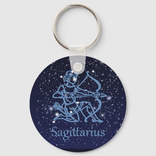 Porte-clés Sagittarius Constellation & Zodiac Signe avec étoi (Recto)