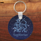 Porte-clés Sagittarius Constellation & Zodiac Signe avec étoi (Recto)
