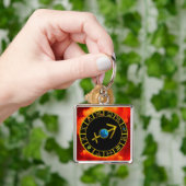 Porte-clés SAGITTARIUS Gold Blue Zodiac Jewel Astrology Chart (main)