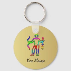 Porte-clés Sagittarius Zodiac Star Sign Rainbow Gold Key Ring