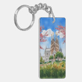 Porte-clés Sagrada Familia Barcelone Espagne Aquarelle Keycha (Devant gauche)