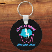 Porte-clés Sahm Rester À La Maison Mère Retraitée Rose Dames  (Recto)