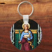 Porte-clés Saint-Agnes (Agnes de Rome) - Art du verre (Recto)