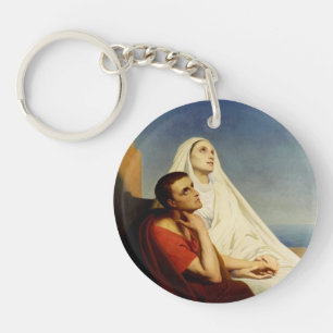 Porte-clés Saint Augustin et Sainte Monique