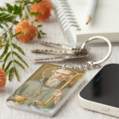 Porte-clés Saint Benoît de Nursia (JM 07) Rect Acrylique (Devant droit)