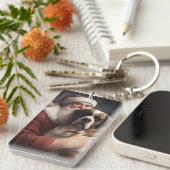 Porte-clés Saint Bernard avec le Père Noël Festif Noël (Devant droit)