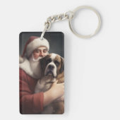 Porte-clés Saint Bernard avec le Père Noël Festif Noël (Dos)