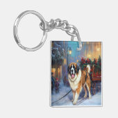 Porte-clés Saint Bernard Christmas Festive (Devant gauche)