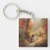 Porte-clés Saint Bernard en automne Feuilles Automne automne  (Devant)