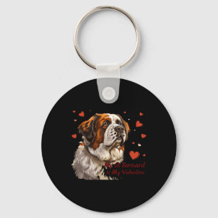 Porte-clés Saint Bernard est mon Valentin Mignon Propriétaire