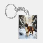 Porte-clés Saint Bernard Laisser Neige Noël (Devant gauche)