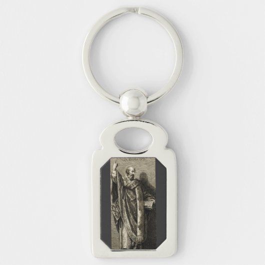 Porte-clés Saint Cyrille de Jérusalem Art Graphique Sacré (Devant)