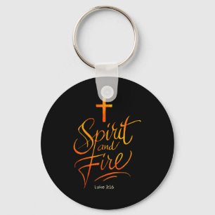 Porte-clés Saint-Esprit & Feu Croix chrétienne de Jésus, L