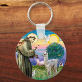 Porte-clés Saint François et bébé lama (Recto)