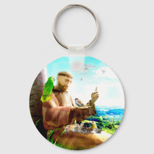 Porte-clés Saint François et le sermon-prêche aux oiseaux