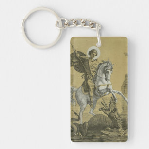 Porte-clés Saint George – Premium "Sunburst Gold" Art