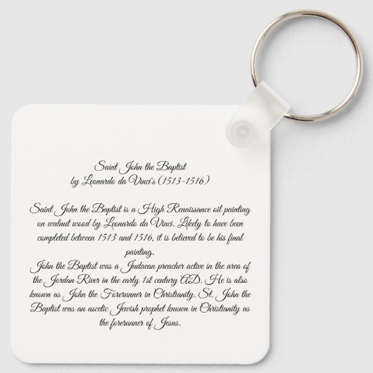 Porte-clés Saint Jean Baptiste par Léonard de Vinci (Dos)