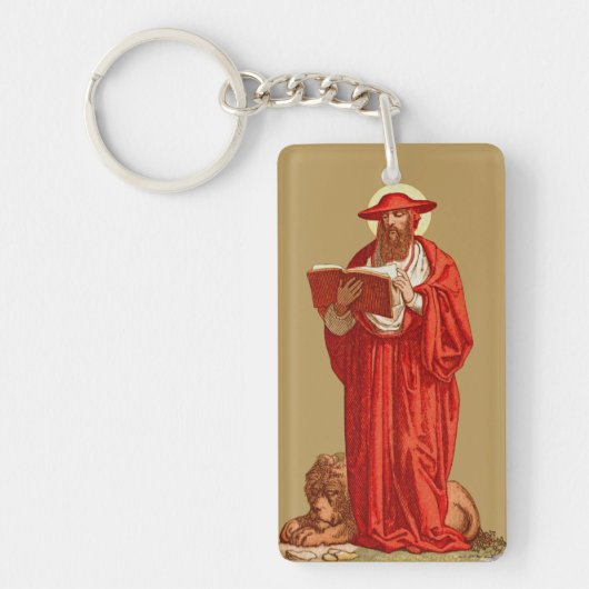 Porte-clés Saint Jérôme, cardinal avec Lion (P 004) (Devant)
