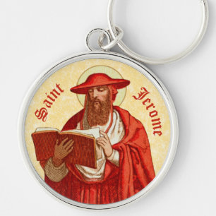Porte-clés Saint Jérôme en cardinal avec livre (P 004)