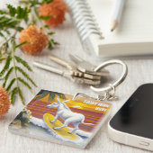 Porte-clés Saint John US Virgin Islands Funny Donkey Surfing (Devant Droit)