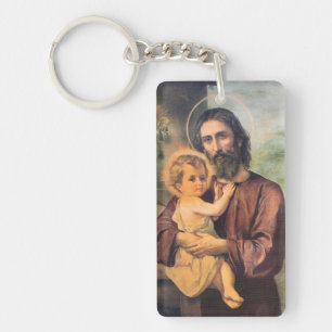 Porte-clés Saint Joseph et Jésus-enfant