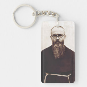 Porte-clés Saint Maximilien Kolbe prêtre catholique polonais