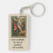Porte-clés Saint Michel l'Archange Religieux catholique (Dos)