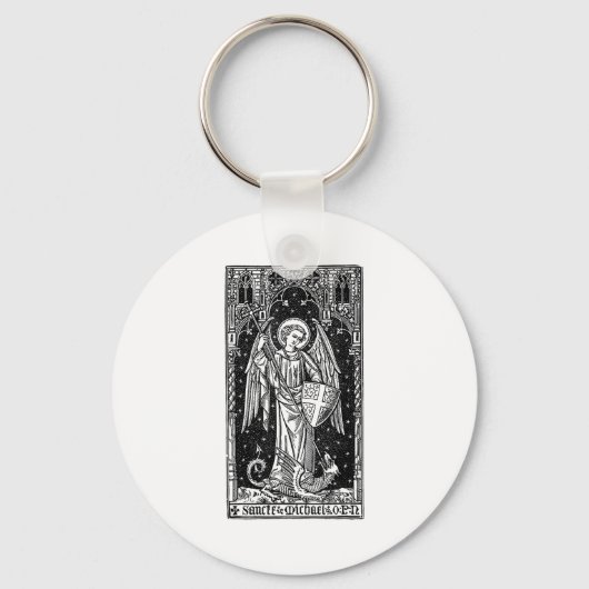 Porte-clés Saint Michel l'Archange vainquant Satan Christ (Recto)