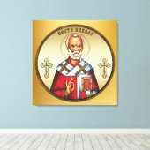Porte-clés Saint Nicolas impression sur toile serb (Insitu (Plancher de Bois))