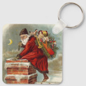 Porte-clés Saint Nicolas victorien de Noël sur le toit (Dos)