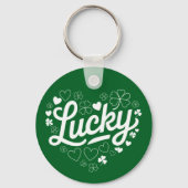 Porte-clés Saint Patrick's Day Heart Lucky Clover Shamrock (Recto)