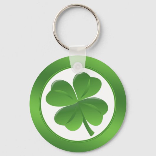 Porte-clés Saint Patrick's Day, quatre shamrocks feuille (Recto)