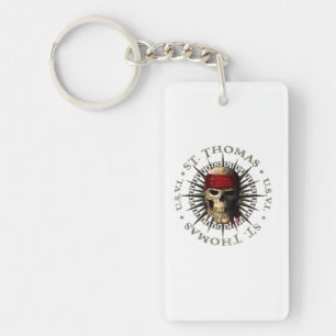 Porte-clés Saint-Thomas USVI Pirate Skull
