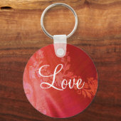 Porte-clés Saint-Valentin à la florale rouge (Recto)