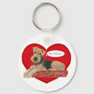 Porte-clés Saint-Valentin Airedale Terrier