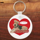 Porte-clés Saint-Valentin Airedale Terrier (Recto)