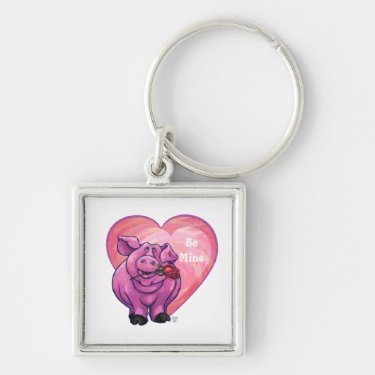 Porte-clés Saint Valentin au cochon (Devant)