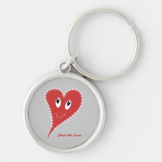 Porte-clés Saint-Valentin au cœur souriant (Devant)