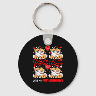 Porte-clés Saint-Valentin avec mes Pomeranians Costume de Cou